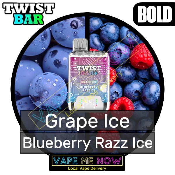 Twist Bar + - Grape Ice | Blueberry Razz Ice