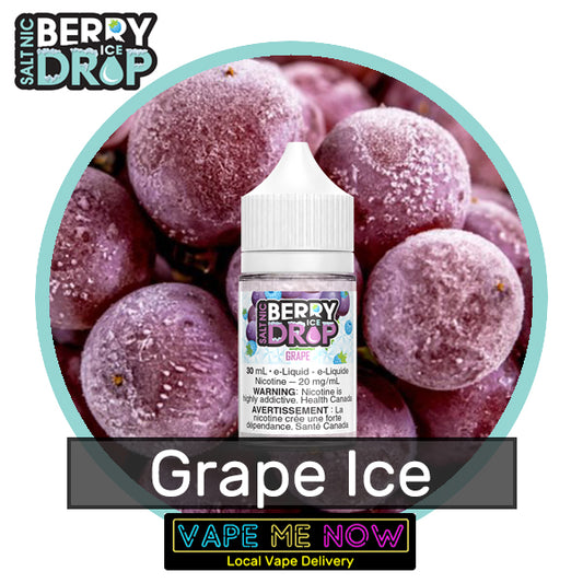 Berry Drop Ice Salt Grape flavor bottle of juice