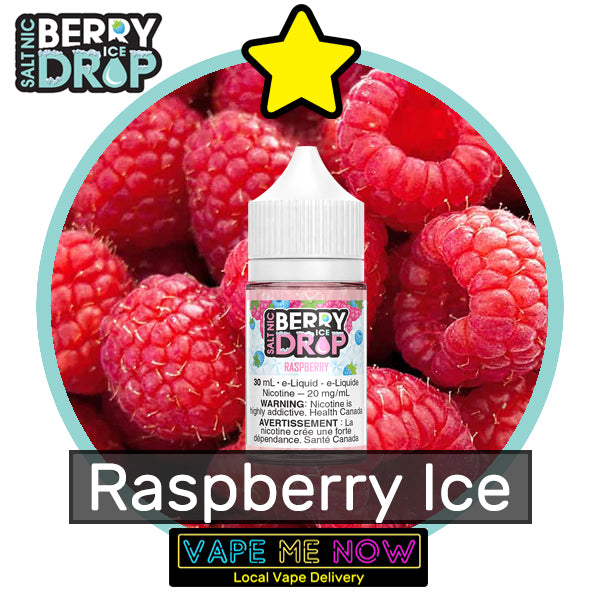 Berry Drop Ice Salt Raspberry flavor bottle of juice