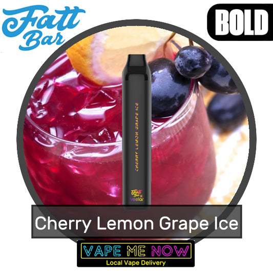 Fatt Bar Disposable Cherry Lemon Grape Ice flavor 