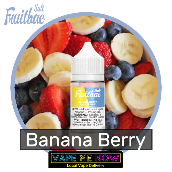 Fruitbae Salt Banana Berry flavor bottle of juice