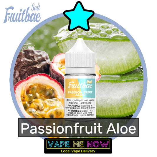 Fruitbae Salt Passionfruit Aloe flavor bottle of juice