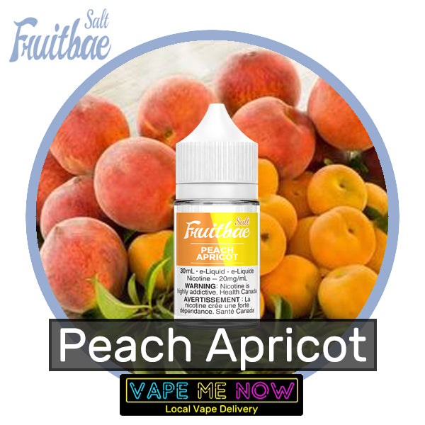 Fruitbae Salt Peach Apricot flavor bottle of juice