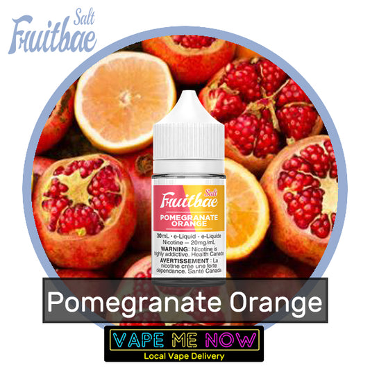 Fruitbae Salt Pomegranate Orange flavor bottle of juice