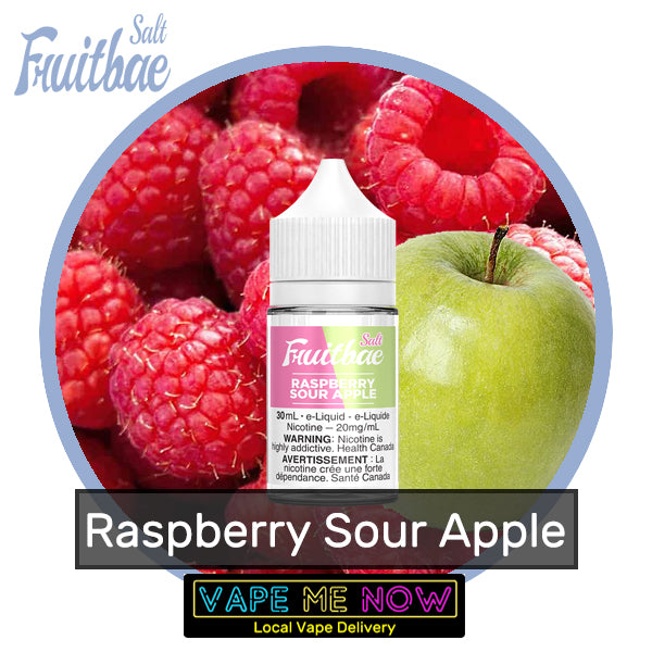 Fruitbae Salt Raspberry Sour Apple flavor bottle of juice