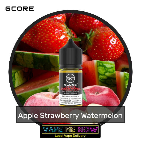 G-Core Salt Apple Strawberry Watermelon flavor bottle of juice