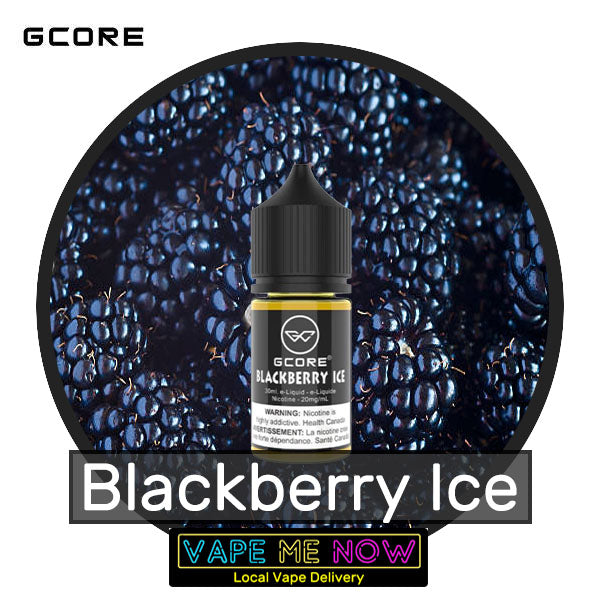 G-Core Salt Blackberry Ice flavor bottle of juice