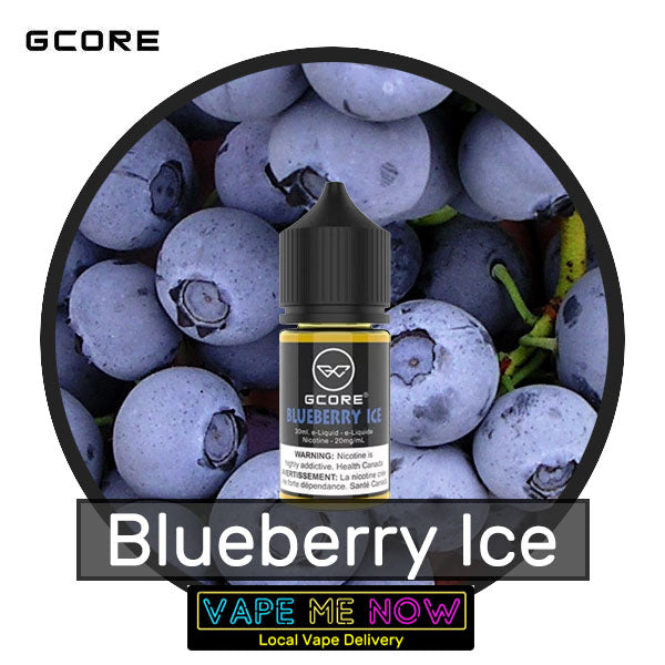 G-Core Salt Blueberry Ice flavor bottle of juice