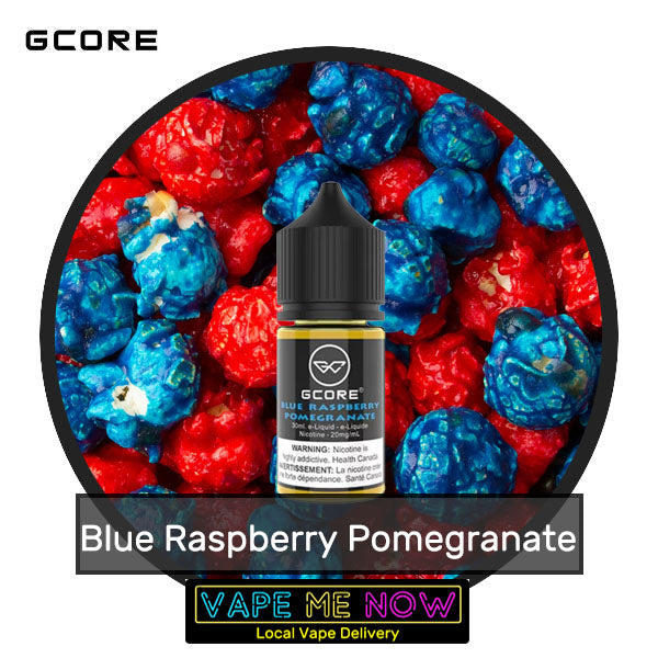 G-Core Salt Blue Raspberry Pomegranate flavor bottle of juice