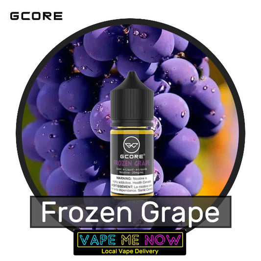 G-Core Salt Frozen Grape flavor bottle of juice