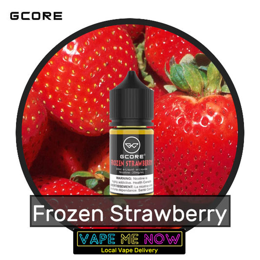 G-Core Salt Frozen Strawberry flavor bottle of juice