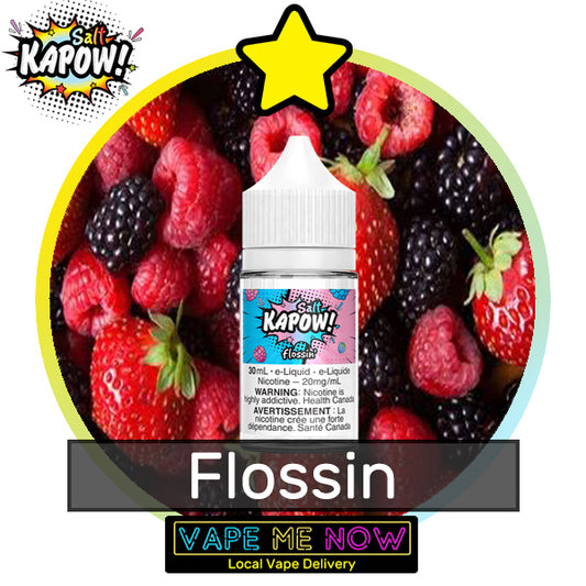 Kapow Salt Flossin flavor bottle of juice