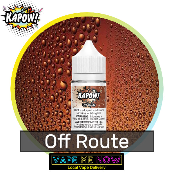 Kapow Salt Off Route flavor bottle of juice