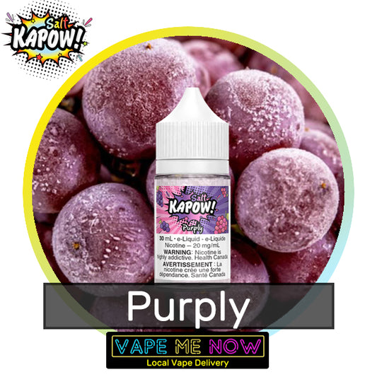 Kapow Salt Purply flavor bottle of juice