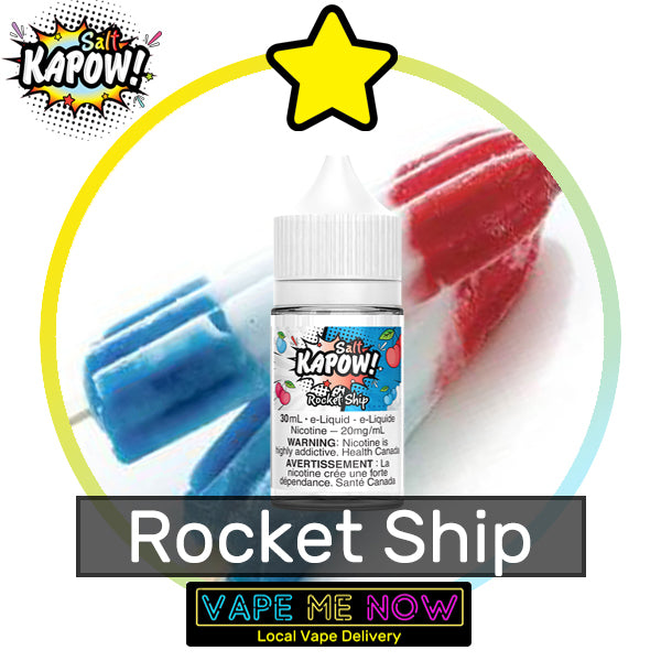 Kapow Salt Rocket Ship flavor bottle of juice