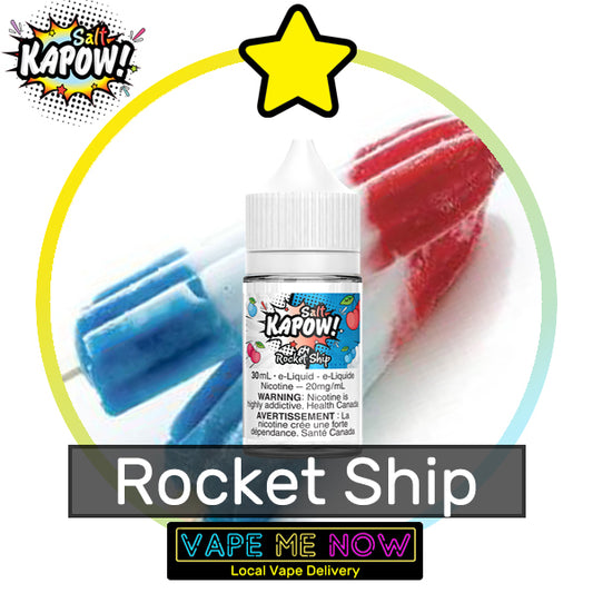 Kapow Salt Rocket Ship flavor bottle of juice