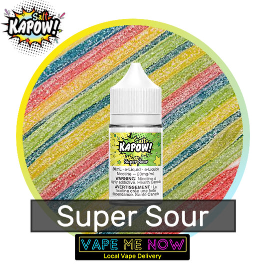 Kapow Salt Super Sour flavor bottle of juice