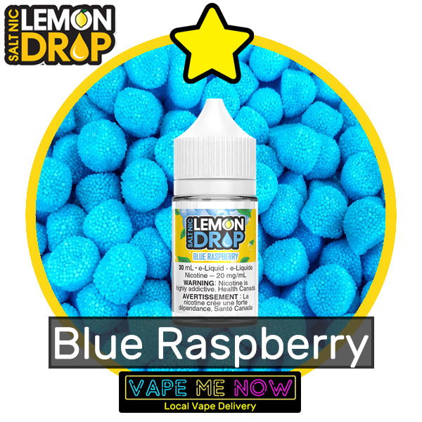 Lemon Drop Salt Blue Raspberry flavor bottle of juice