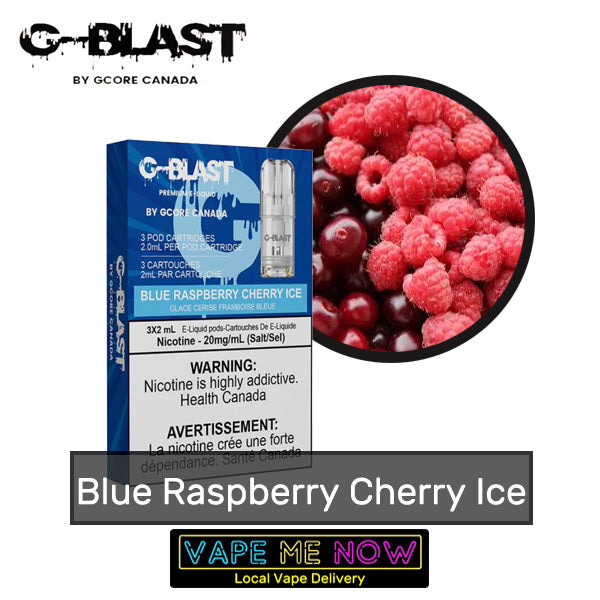 STLTH G-Blast Pods Blue Raspberry Cherry Ice flavor 