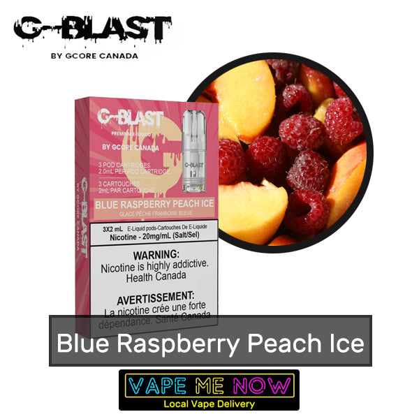 STLTH G-Blast Pods Blue Raspberry Peach Ice flavor 