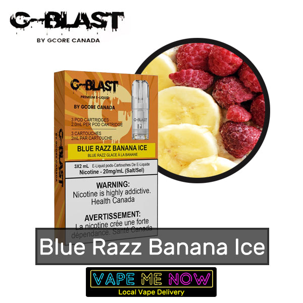 STLTH G-Blast Pods Blue Razz Banana Ice flavor 