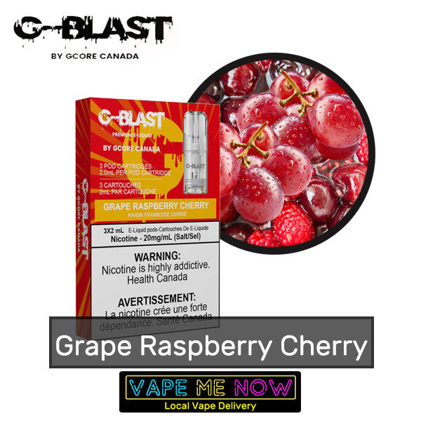 STLTH G-Blast Pods Grape Raspberry Cherry flavor 