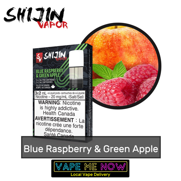 STLTH Premium Pods Blue Raspberry & Green Apple flavor 