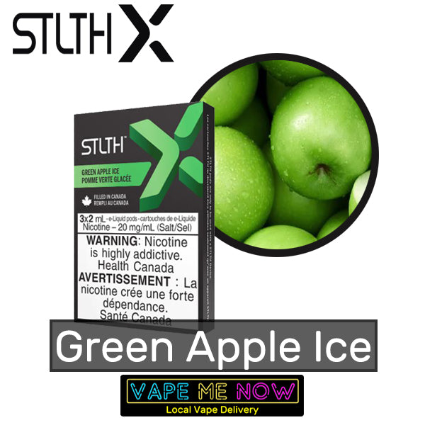 STLTH X Pods Green Apple Ice flavor 