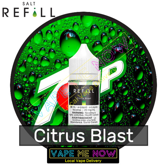 Refill Salt Citrus Blast flavor bottle of juice